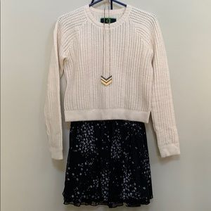 Express black floral skirt